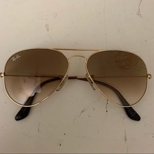 Brown Ombre Lens Ray Ban Aviator Sunglasses